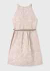 MAYORAL TWEEN JACQUARD BELTED DRESS