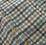 APPAMAN GLEN HOODED SHIRT - BEIGE TEAL CHECK