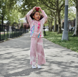 APPAMAN PINK MARBLE LIGHTENING WIDE LEG SWEATPANT