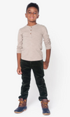 APPAMAN ALLDAY HENLEY LONG SLEEVE TAUPE