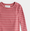 PETIT LEM RASPBERRY STRIPED RIB PJ SET