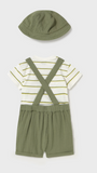 MAYORAL BABY 3 PIECE DUNGAREES SET - SAGE