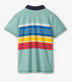 HATLEY STRIPED TEAL POLO T-SHIRT