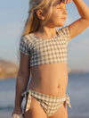 RYLEE + CRU CROPPED RASH GUARD SET - EUCALYPTUS CHECK