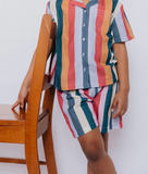 HEADSTER VERTICAL DELIGHT LINEN WALKSHORT - PINE TREE