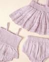 QUINCY MAE BABY SMOCKED TOP SET - LAVENDER