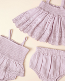 QUINCY MAE BABY SMOCKED TOP SET - LAVENDER