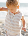 QUINCY MAE BABY TAYLOR KNIT SET - OAT KNIT STRIPE