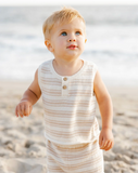 QUINCY MAE BABY TAYLOR KNIT SET - OAT KNIT STRIPE