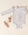 QUINCY MAE BABY BYRON RASH GUARD - PURPLE FLOR