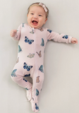 KYTE ZIPPERED FOOTIE - BLUSH BUTTERFLY