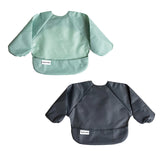 TINY TWINKLE 2 PACK FULL SLEEVE BIB - RECYCLED SAGE + SAGE