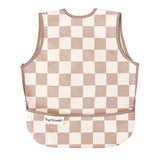 TINY TWINKLE APRON BIB - BROWN CHECKERS