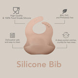 NOÜKA SILICONE BIB - SOFT BLUSH