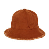 HEADSTER RAW EDGE CLOCHE HAT - BROWN