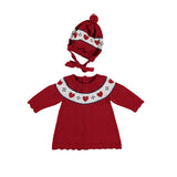 MAYORAL BABY KNIT DRESS WITH HAT - RED