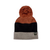 HEADSTER TRICOLOUR LINED TOQUE - 'GINGER COOKIE'