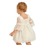 ABEL & LULA BABY LACE EMBROIDERED TULLE DRESS