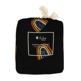KYTE CRIB SHEET IN RAINBOW RUST ON MIDNIGHT