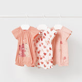 MAYORAL BABY 3 SET OF ROMPERS - APRICOT