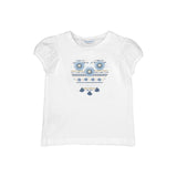 MAYORAL EMBROIDERED HEART TEE - BLUE