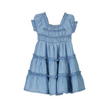 MAYORAL LIGHT DENIM RUFFLED DRESS