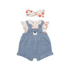 MAYORAL BABY DUNGAREE SET WITH BOW