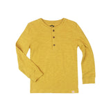 APPAMAN LONG SLEEVE HENLEY TOP - OLD GOLD