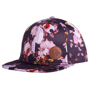 L&P FLORAL HAT WITH LEATHER LOGO