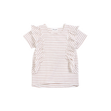 MILES DOBBY STRIPED TOP WITH RUFFLES